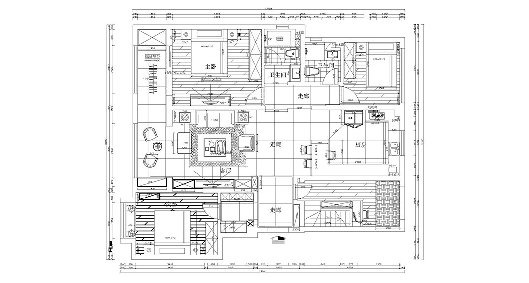 卓越皇后道103㎡三室二厅户型平面结构图.jpg