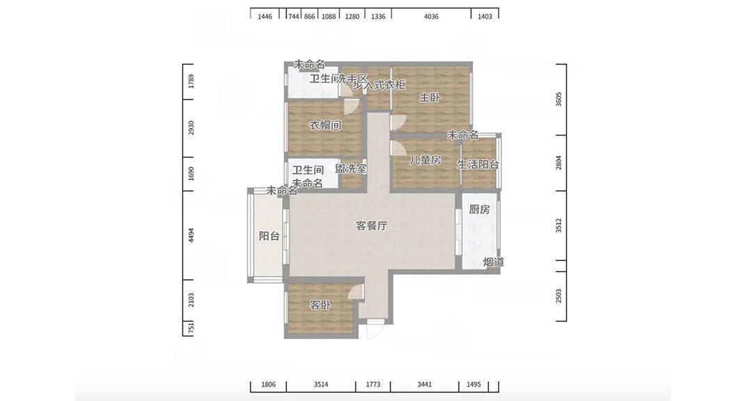 御苑小区137㎡三室二厅户型平面结构图.jpg